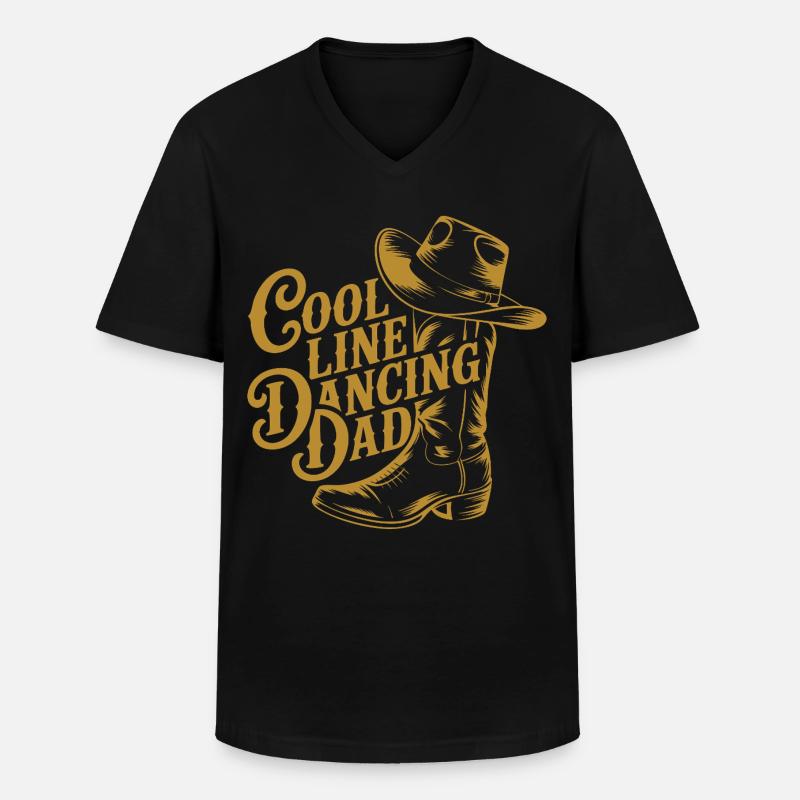 Linedancing Papa Design - Männer-T-Shirt mit V-Ausschnitt - Schwarz