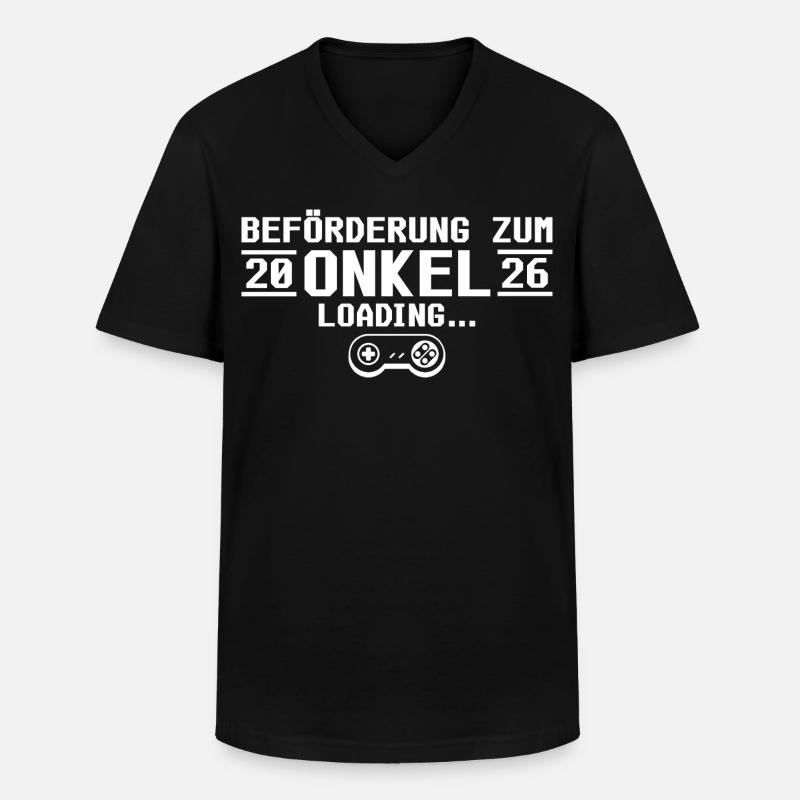 Werdender Onkel 2026 loading - Patenonkel - Männer-T-Shirt mit V-Ausschnitt - Schwarz