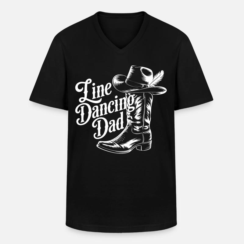 Western Dad Linedancer Design - Männer-T-Shirt mit V-Ausschnitt - Schwarz