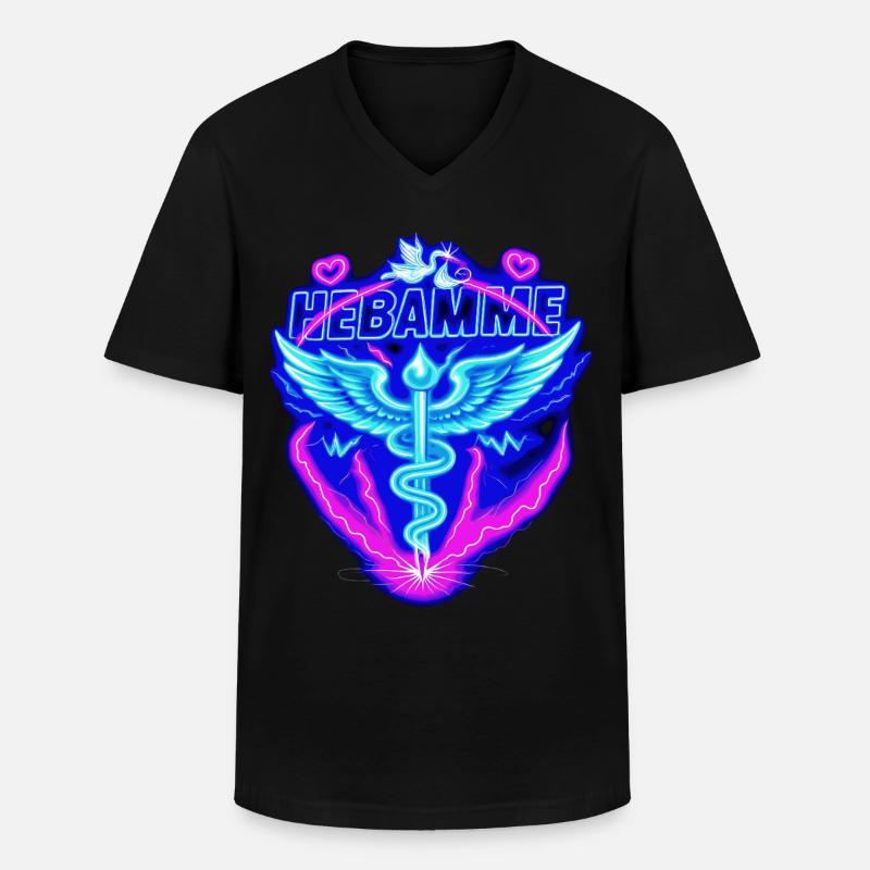 Ostetrica Ostetrica - Maglietta da uomo classica con scollo a V - nero