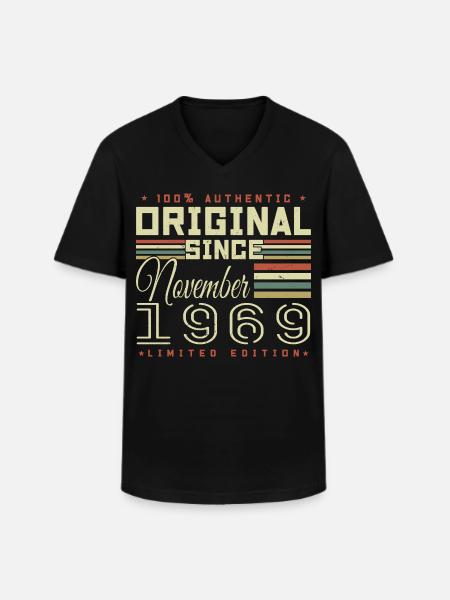 November 1969 Birthday Gift - Men's V-Neck T-Shirt - black