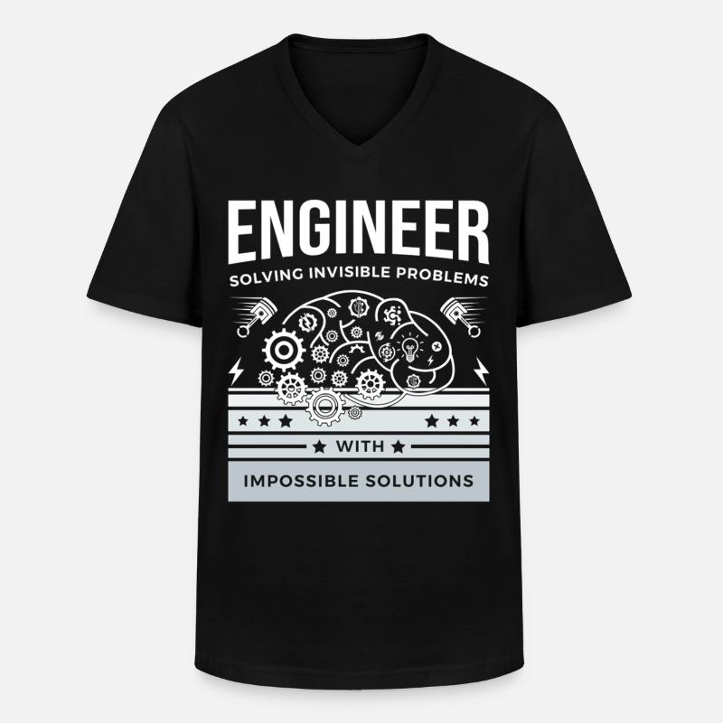 ENGINEER – Solving Invisible Problems T-Shirt - Men's V-Neck T-Shirt - black