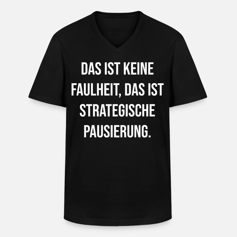 Strategic Break Typography - Men's V-Neck T-Shirt - black