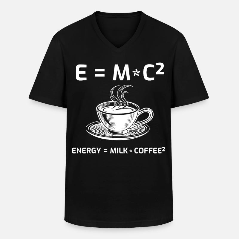 Coffee Drinker Coffee Formula E=MC2 - Men's V-Neck T-Shirt - black