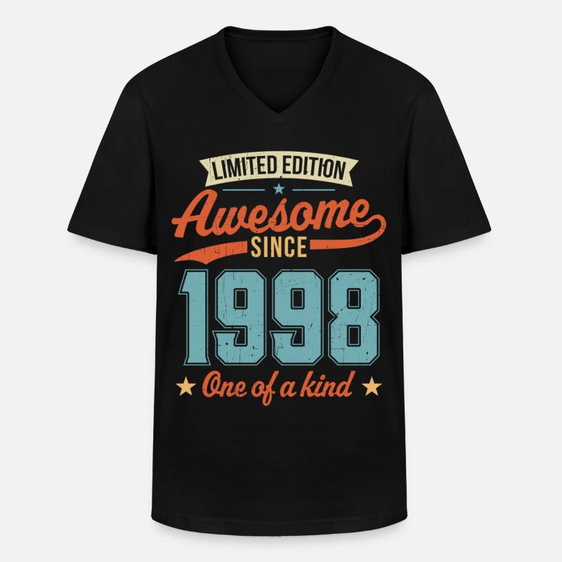Genial seit 1998 - Männer-T-Shirt mit V-Ausschnitt - Schwarz