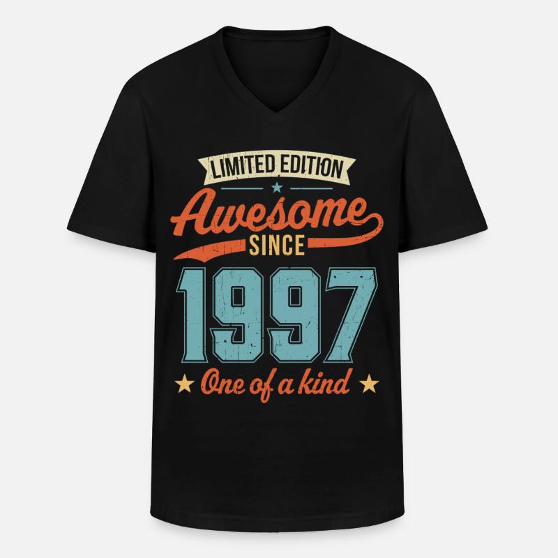Genial seit 1997 - Männer-T-Shirt mit V-Ausschnitt - Schwarz