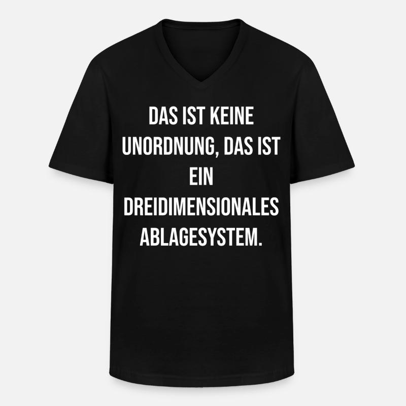 Dreidimensionales Ablagesystem Spruch - Männer-T-Shirt mit V-Ausschnitt - Schwarz