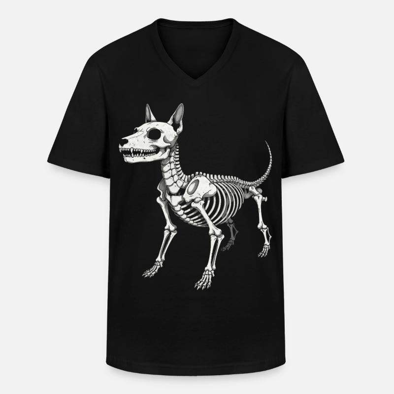 Anatomie des Skeletthundes Druck - Männer-T-Shirt mit V-Ausschnitt - Schwarz