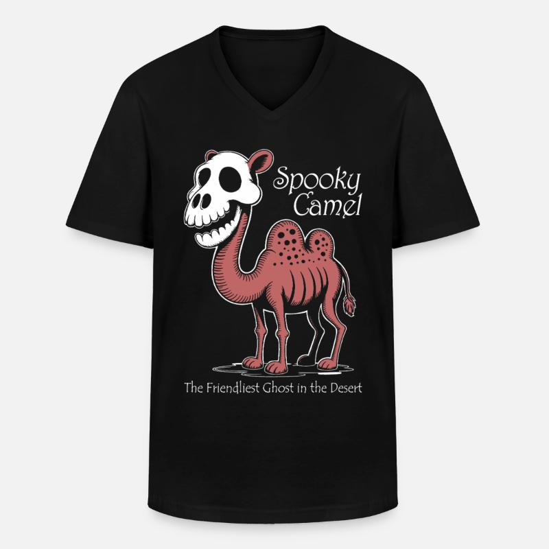 Spooky Camel Ghost in Desert - Männer-T-Shirt mit V-Ausschnitt - Schwarz