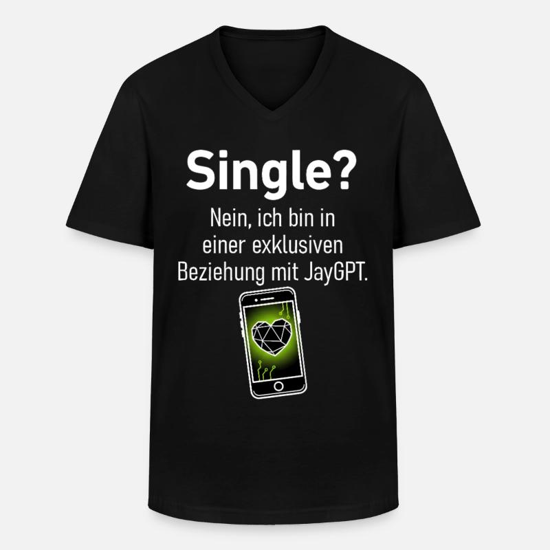 Exklusive AI-Beziehung mit JayGPT - Männer-T-Shirt mit V-Ausschnitt - Schwarz