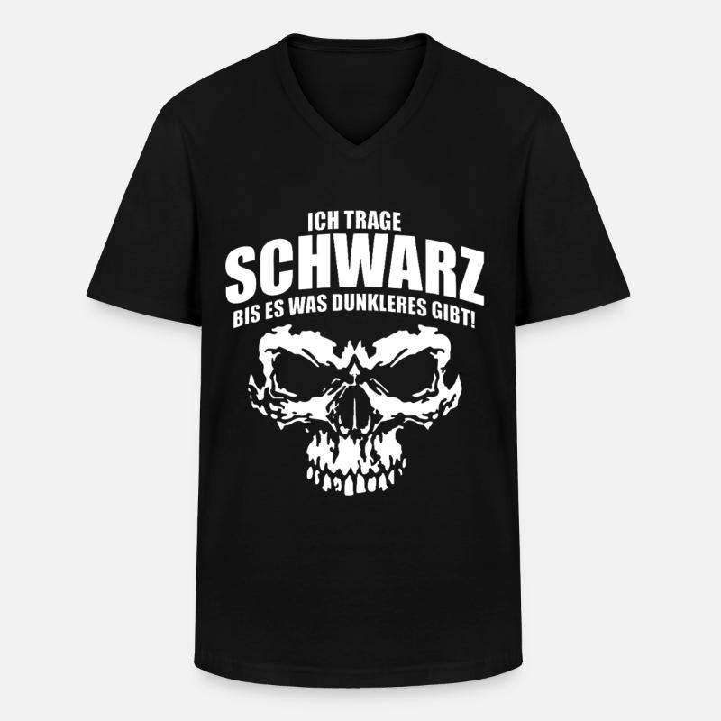Schwarz Bis Dunkleres Schädel  - Männer-T-Shirt mit V-Ausschnitt - Schwarz