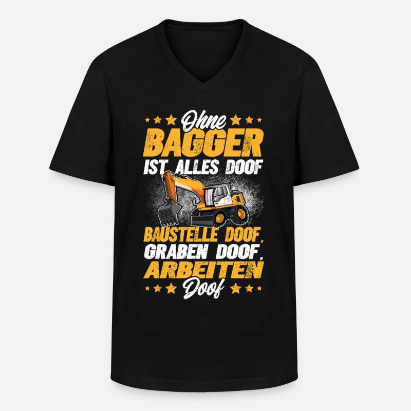 Bagger - Männer-T-Shirt mit V-Ausschnitt - Schwarz