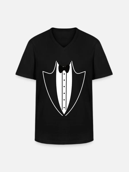 Anzug Smoking lustiger Frack - Männer-T-Shirt mit V-Ausschnitt - Schwarz