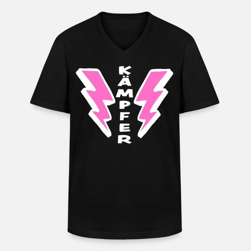Mutmacher Geschenk: Kämpfer - Männer-T-Shirt mit V-Ausschnitt - Schwarz