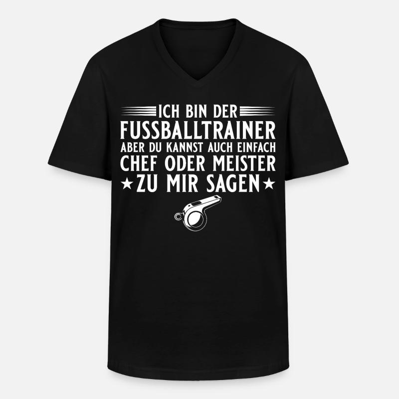 Fußballtrainer Chef oder Meister - Männer-T-Shirt mit V-Ausschnitt - Schwarz