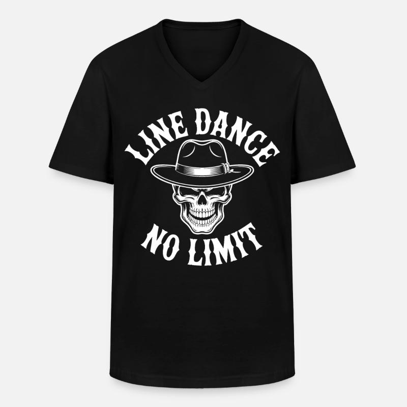 Line Dance Skull No Limit - Männer-T-Shirt mit V-Ausschnitt - Schwarz