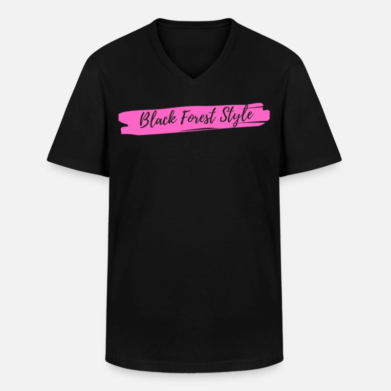 Black Forest Style Pink - Männer-T-Shirt mit V-Ausschnitt - Schwarz