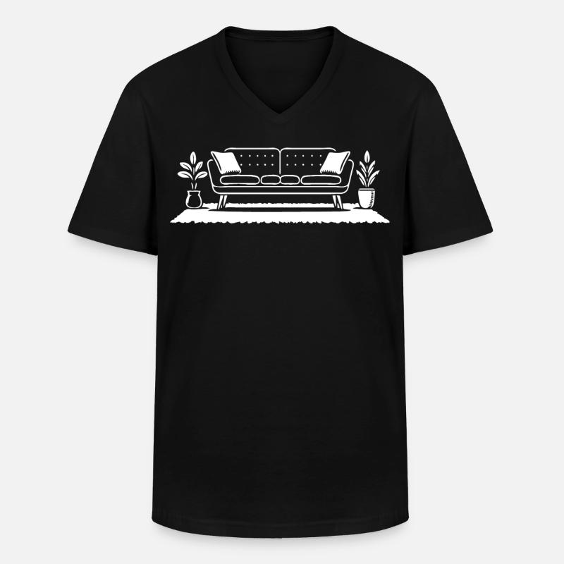 Retro Sofa Design – Möbel mit Stil - Männer-T-Shirt mit V-Ausschnitt - Schwarz