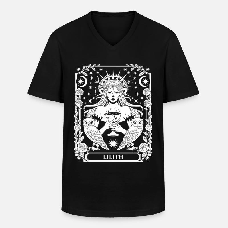 Lilith Mondstern Framing - Männer-T-Shirt mit V-Ausschnitt - Schwarz