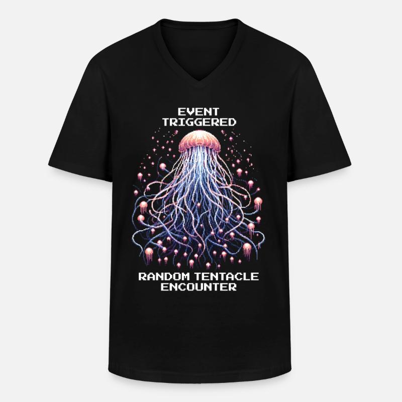 Event Triggered: Random Tentacles | Jellyfish - Men's V-Neck T-Shirt - black