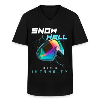 Snow Hell - High Intensity - Men's V-Neck T-Shirt - black - Front - AI Model Male 178 dark (178cm)