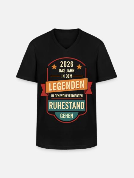 2026 Legend Retirement – Pensioner Pensioner Geschen - Men's V-Neck T-Shirt - black