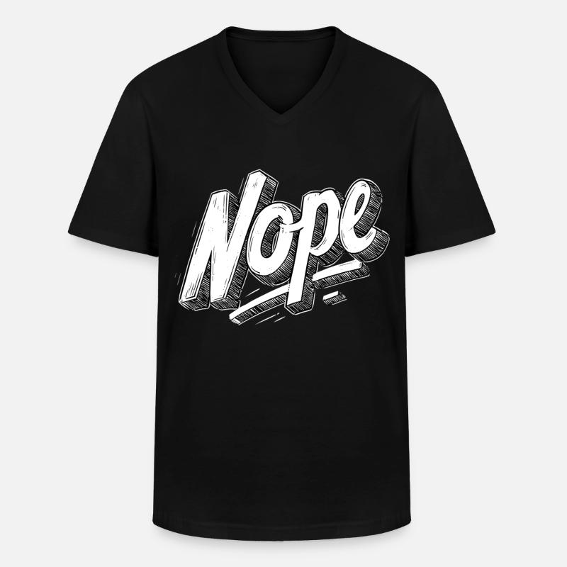 Nope - Männer-T-Shirt mit V-Ausschnitt - Schwarz