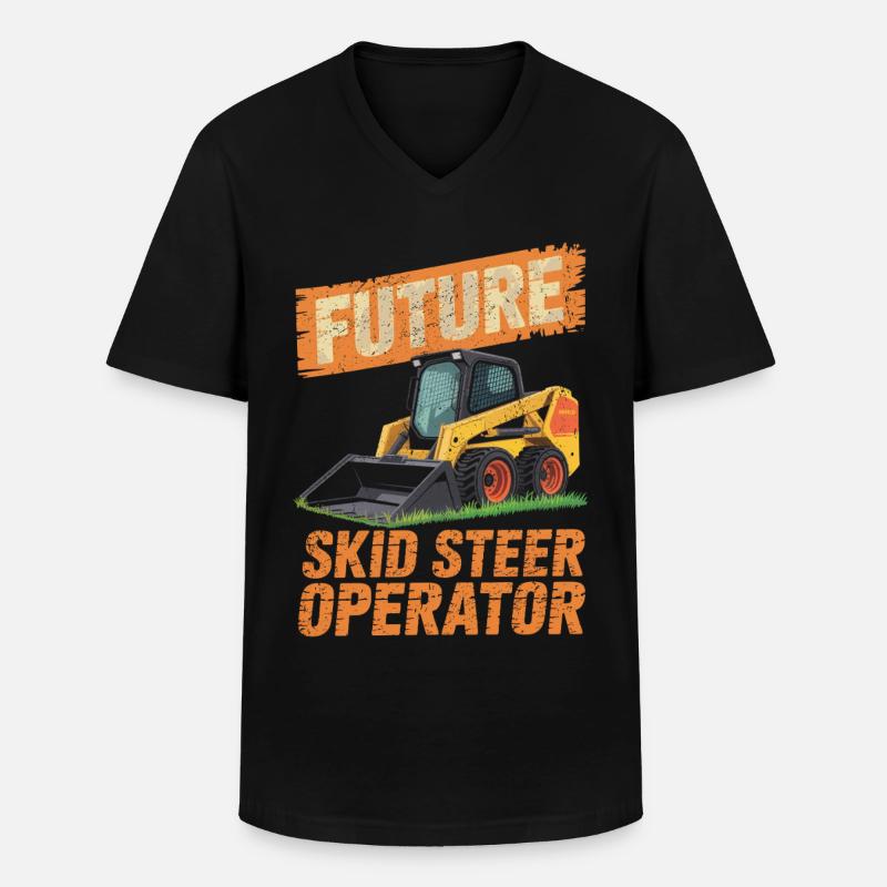Kompaktlader Skid Steer Operator - Männer-T-Shirt mit V-Ausschnitt - Schwarz