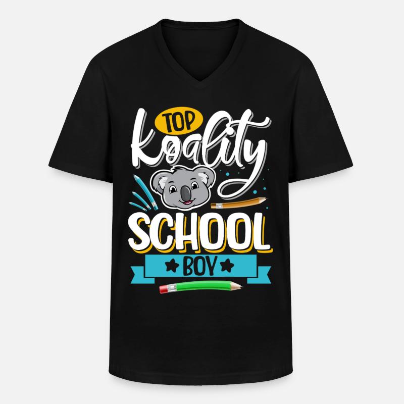 Schule Koala - Männer-T-Shirt mit V-Ausschnitt - Schwarz
