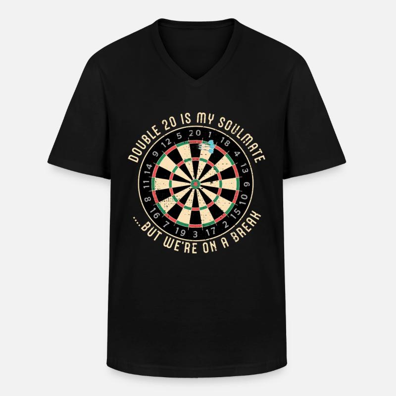 Double 20 Breakup Dartscheibe - Männer-T-Shirt mit V-Ausschnitt - Schwarz