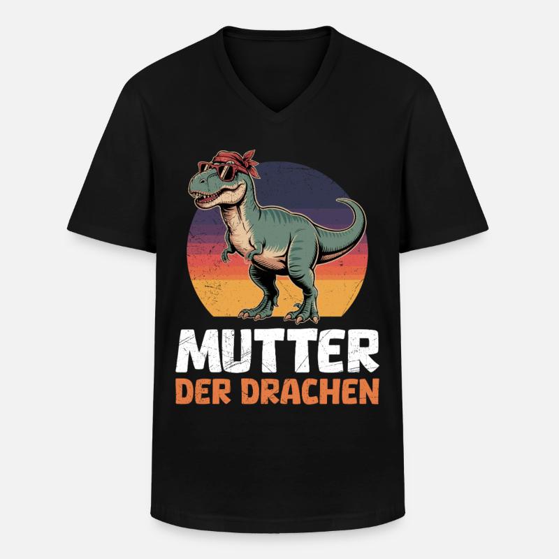 Werdende Mama MUTTER DER DRACHEN Lustiges - Männer-T-Shirt mit V-Ausschnitt - Schwarz