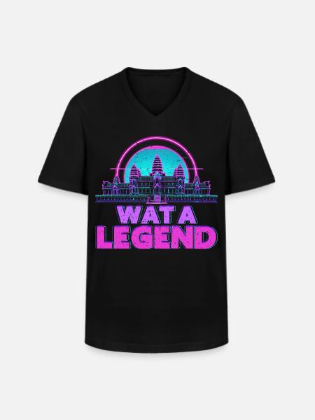 Cambodia Cambodian Wat A Legend - Men's V-Neck T-Shirt - black