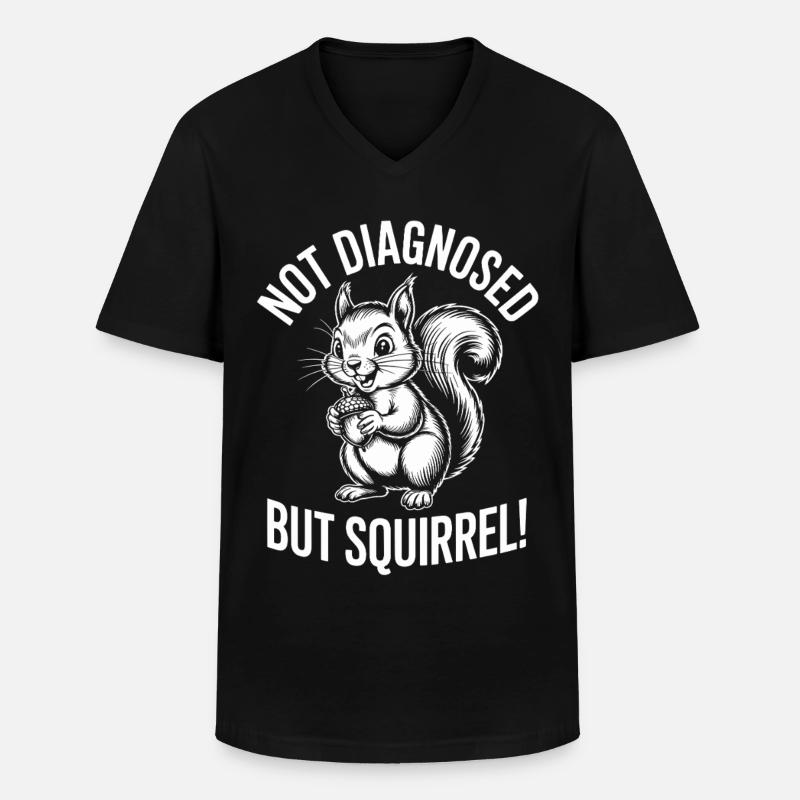Nicht diagnostiziert – Eichhörnchen - Männer-T-Shirt mit V-Ausschnitt - Schwarz