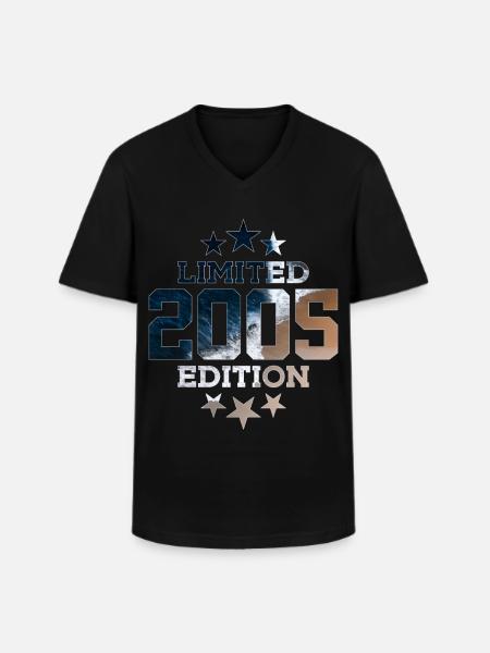 ÉDITION LIMITÉE 21E ANNIVERSAIRE 2005 - T-shirt col V Homme - noir