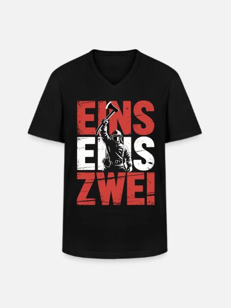 Fire Brigade Saying – 112 Emergency Call Hero in Action - Men's V-Neck T-Shirt - black