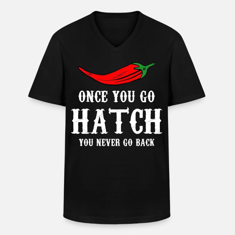 Hatch Chili Bold Typography - Männer-T-Shirt mit V-Ausschnitt - Schwarz