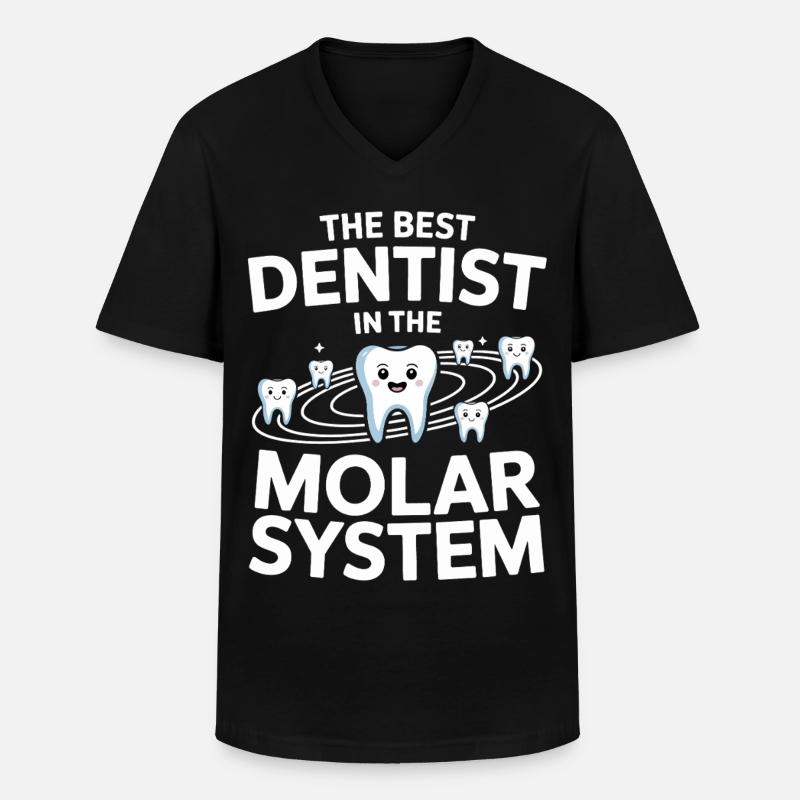 Zahnhelden Molar System - Männer-T-Shirt mit V-Ausschnitt - Schwarz