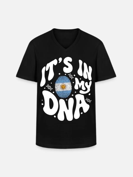 ADN argentin Drapeau argentin Hispanique - T-shirt col V Homme - noir