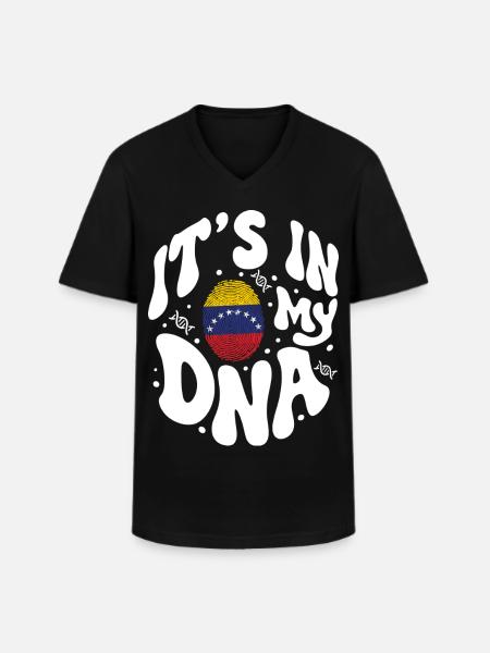Venezuelan DNA Venezuela Flag Hispanic - Men's V-Neck T-Shirt - black
