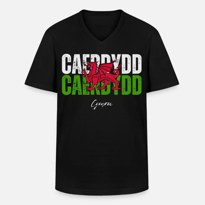 Cardiff Galles, orgoglio gallese - Maglietta da uomo classica con scollo a V - nero