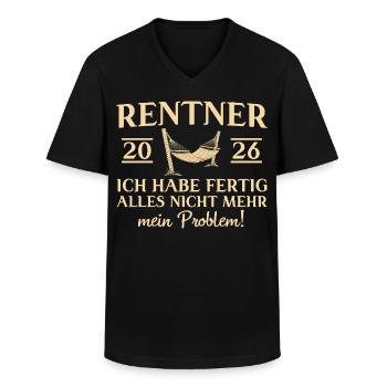 Rentner 2026 Hängematte - Rente Abschied - Männer-T-Shirt mit V-Ausschnitt - Schwarz - Vorne - AI Model Male 178 dark (178cm)