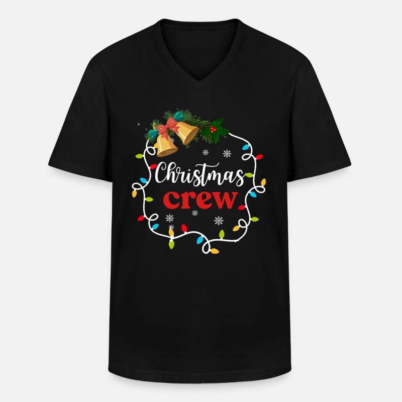 Weihnachts-Crew - Männer-T-Shirt mit V-Ausschnitt - Schwarz