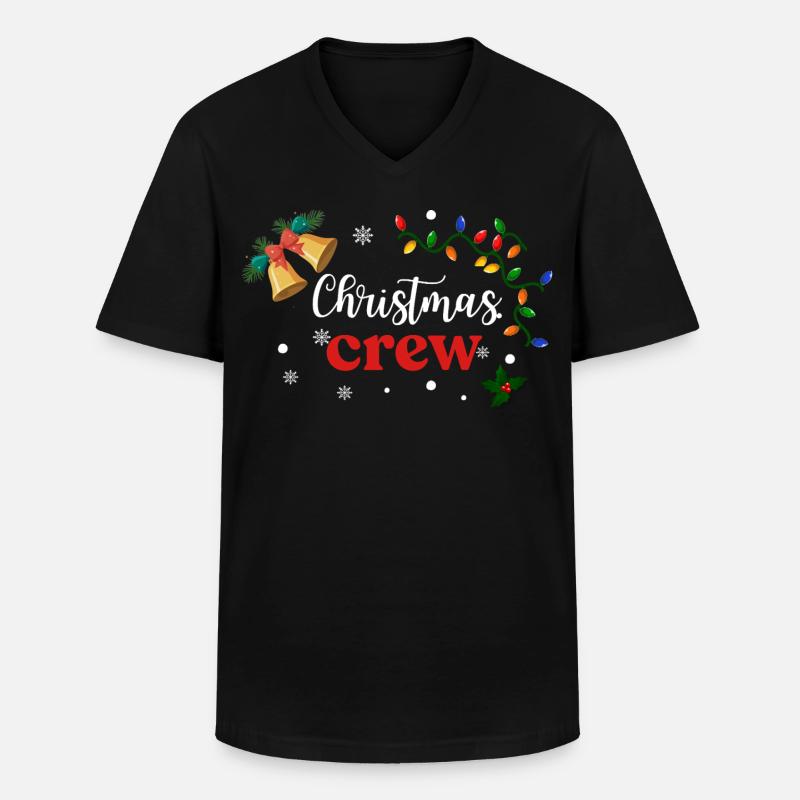 Weihnachts-Crew - Männer-T-Shirt mit V-Ausschnitt - Schwarz