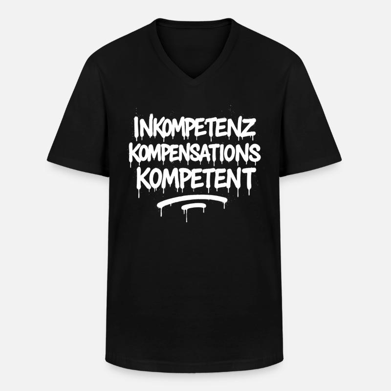 Inkompetenz Kompensations Kompetent – KOmpetenz - Männer-T-Shirt mit V-Ausschnitt - Schwarz