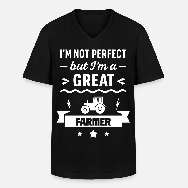Super Farmer Traktor Feld - Männer-T-Shirt mit V-Ausschnitt - Schwarz