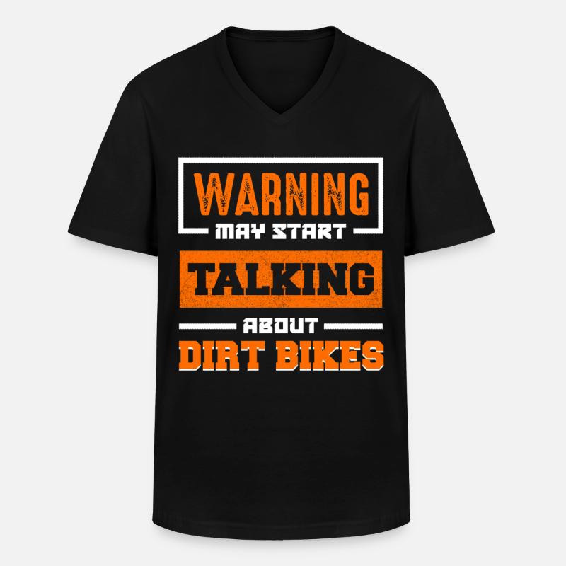 Warnung: Dirt Bikes Gespräch Start - Männer-T-Shirt mit V-Ausschnitt - Schwarz
