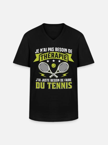 I just need to play tennis - Men's V-Neck T-Shirt - black