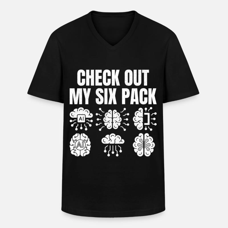 Check out my six pack - Männer-T-Shirt mit V-Ausschnitt - Schwarz