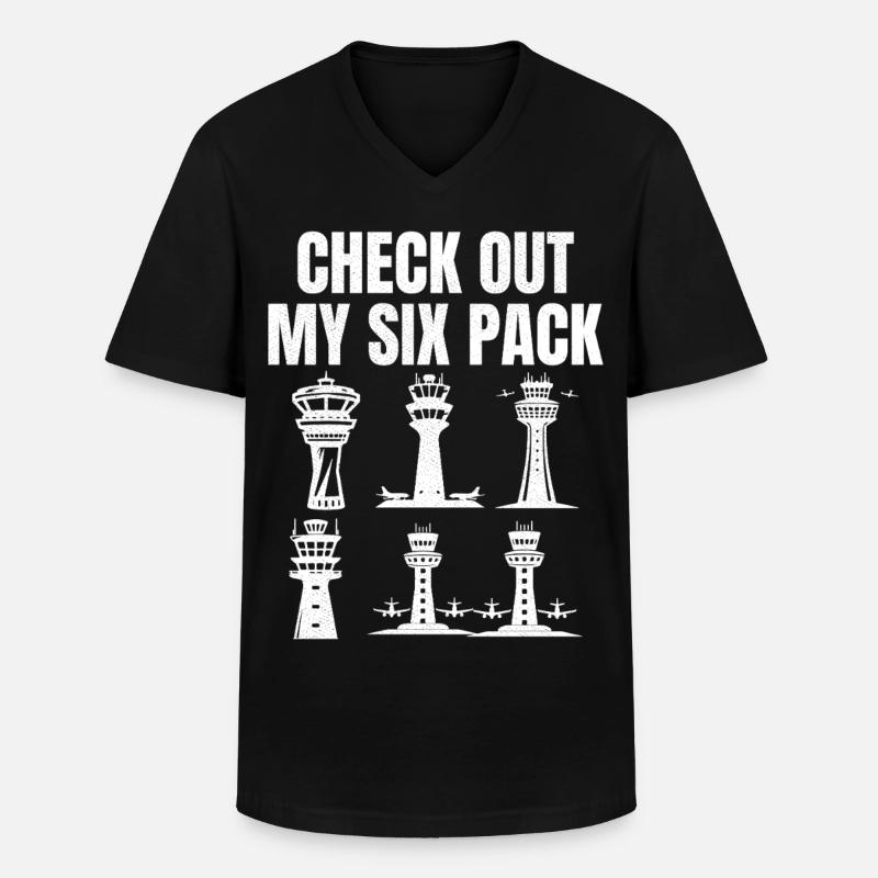 Check out my six pack - Männer-T-Shirt mit V-Ausschnitt - Schwarz