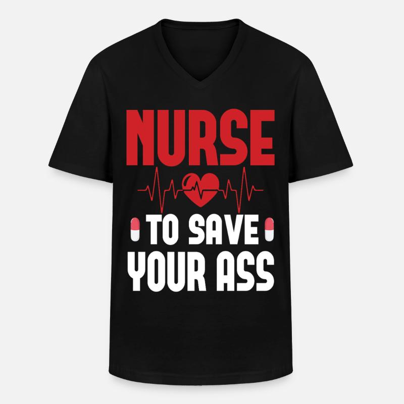 Krankeschwester - Männer-T-Shirt mit V-Ausschnitt - Schwarz